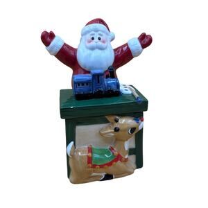 Vintage Lenox Rudolf Collection Covered Candy Dish Cookie Jar 2002